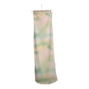 Blackbought NEW River Tie-Dye Tube Maxi Dress Liquid Love Sz XS Pink Green